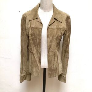 ILLIA SUEDE JACKET SMALL EUC CAMEL TAUPE FITTED SUEDE JACKET SMALL